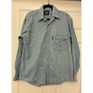 Salty Dog Men's Denim Button Front Shirt Blue Cotton Long Sleeve Size M